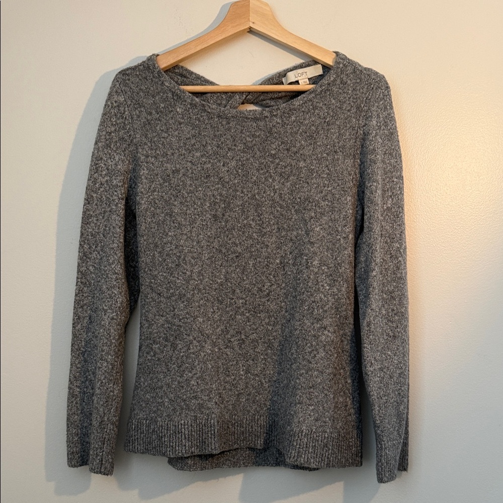 LOFT Charcoal Knit Pullover